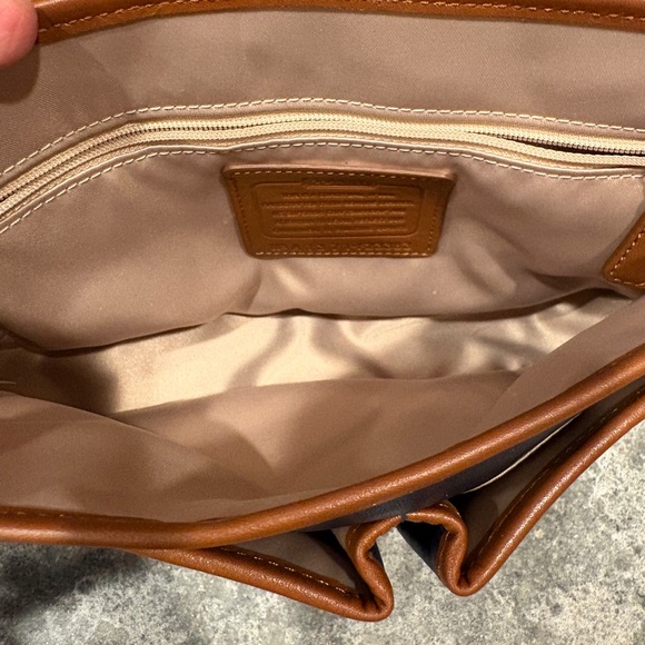 Coach Park Color-Block Leather Crossbody Purse Blue&White - Picture 8 of 14